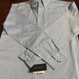 Tommy Hilfiger Womens size 16 Sky Blue button down Dress Shirt with tags